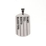 SSP6 - Stainless Steel DogTag/Pendant